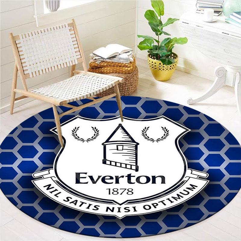 Everton F.C Round Area Rug,Carpet Rug for Living Room Bedroom Sofa Playroom Decor,Non-slip Floor Mat