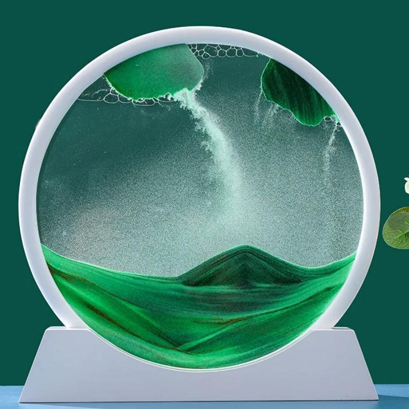 12 Zoll 3D fließende Sandmalerei Kunst Sanduhr Mountain View Sport Display Mobile Sand Tabelle Büro Wohnzimmer Home Dekoration