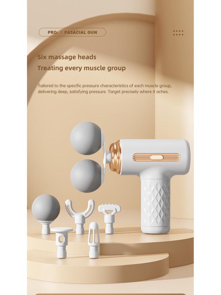 Dual-Head Fascia Gun: Compact Muscle Massager with LED Display for Neck and Spine Relaxation