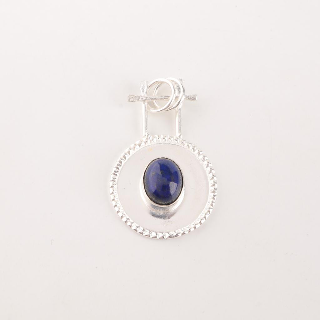 Pierre Gemme Lapis Lazuli Naturel Bijoux en Argent Sterling 925 Pendentif Fait Main 1.4" PP-57-23