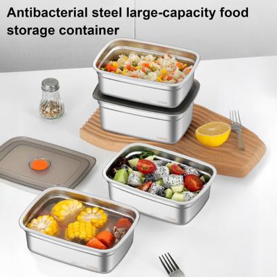 Kapaklı Beslenme Kutusu İstiflenebilir Atıştırmalık Kapları Sızdırmaz Paslanmaz Çelik Yemek Kabı Meyveler Sebzeler Kuruyemişler için