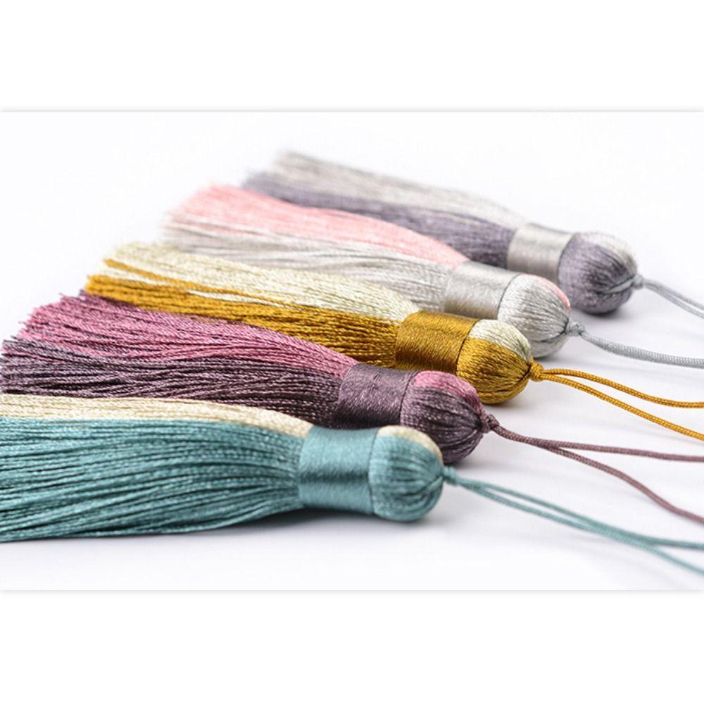 Two-Tone Color Fringe Tassel Charm Soft Thread Gradient Tassel Ornament For Keychain Bookmark