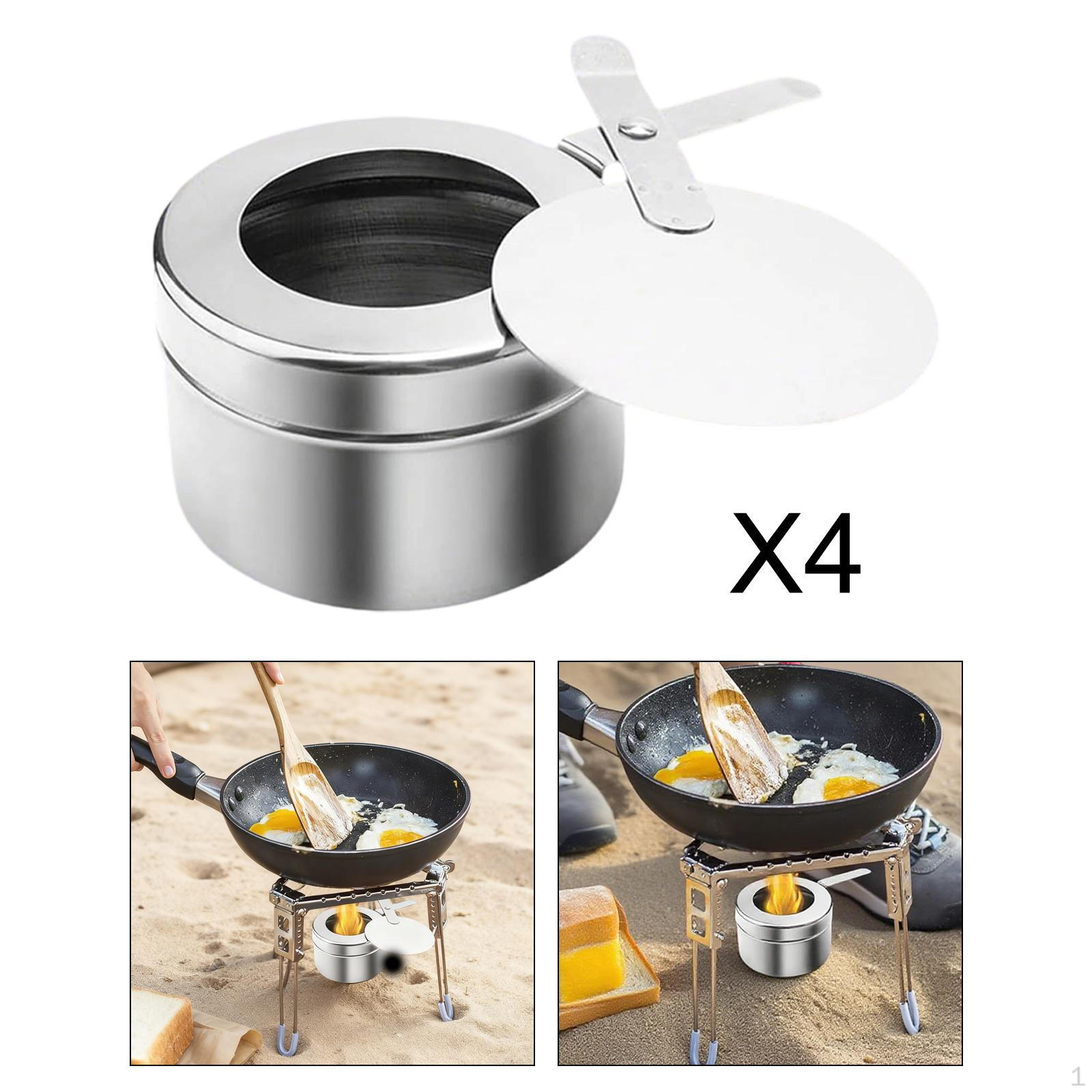 

4 Pieces Chafing Holders with Cover Kitchen Essential Space Saving Easy to Clean Dish Cans