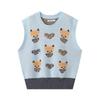 Fashion Wind 2023 Fall and Winter New Arrival Female Animal Jacquard Loose-Fitting Sweet Knitting Vest Jacket 9898390