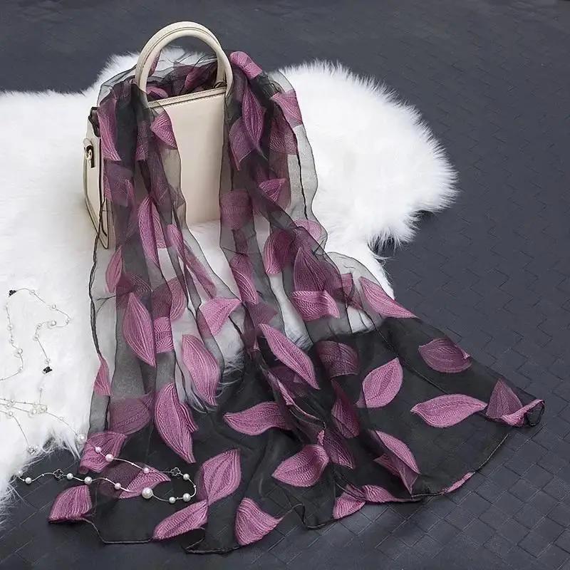 Silk Scarf Women Spring Autunm Women's Long Shawl Autumn and Winter Echarpe High-quality Fashion Lady Elegant Hijab Wraps
