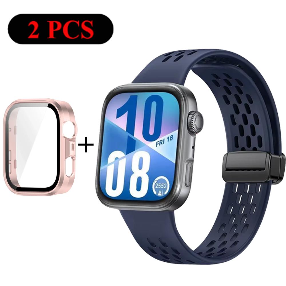 Armband+Hülle Silikonband für Huawei Watch Fit 4 Pro Fit 4 Bequemes Armband für Huawei Watch Fit 3 Atmungsaktives PC-Gehäuse