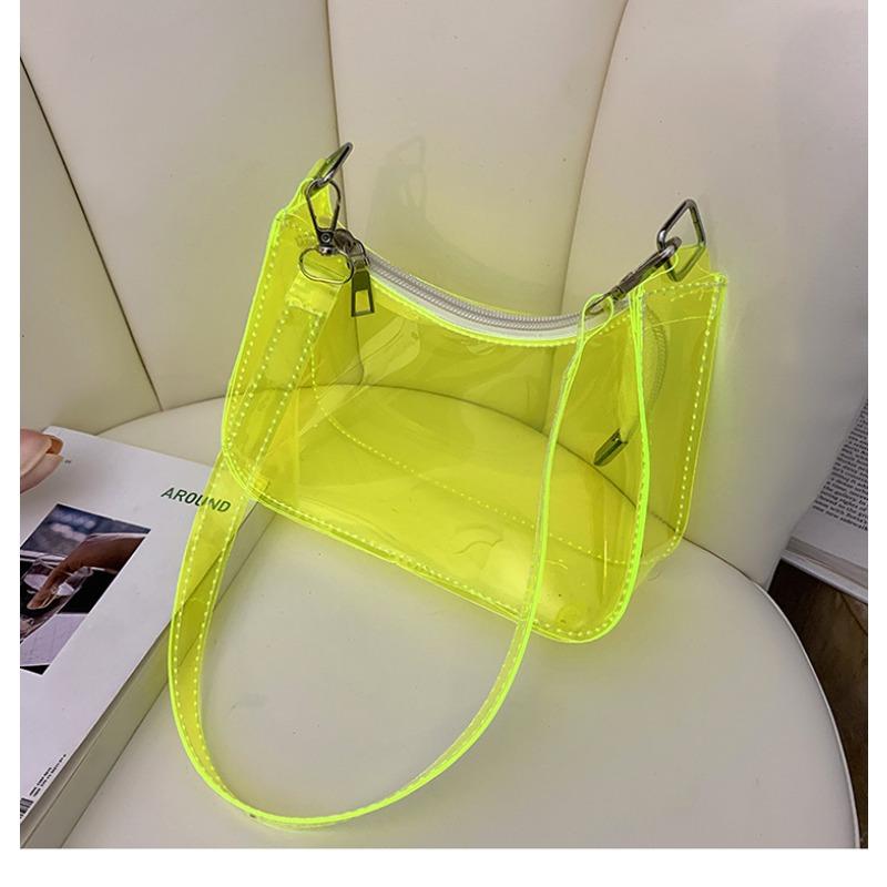 Transparent jelly bag 2 summer new PVC shoulder armpit bag candy color women's bag baguette bag