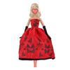 1/6 Puppe 30cm Puppenkleidung Rotes Plüsch Prinzessinnenkleid Elegante Puppenkleider Mädchengeschenk