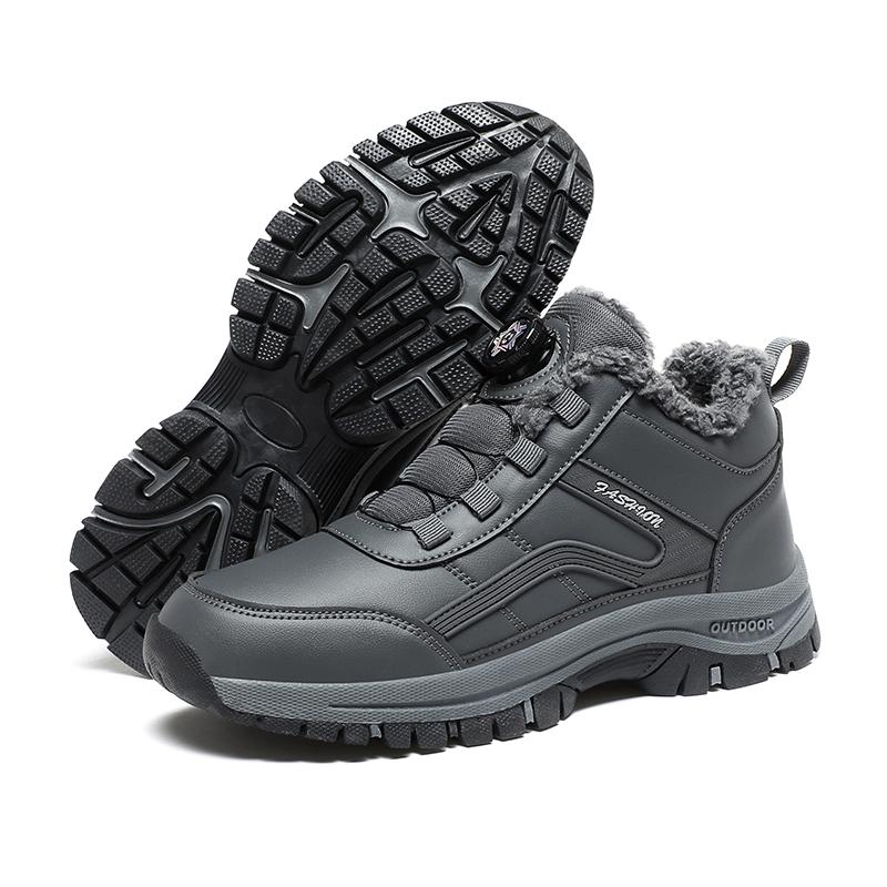 2024 Waterproof Winter Men Women Sneakers Original Leather Warm Snow Boots Men Work Casual Shoes High-top Non-slip Ankle Boots