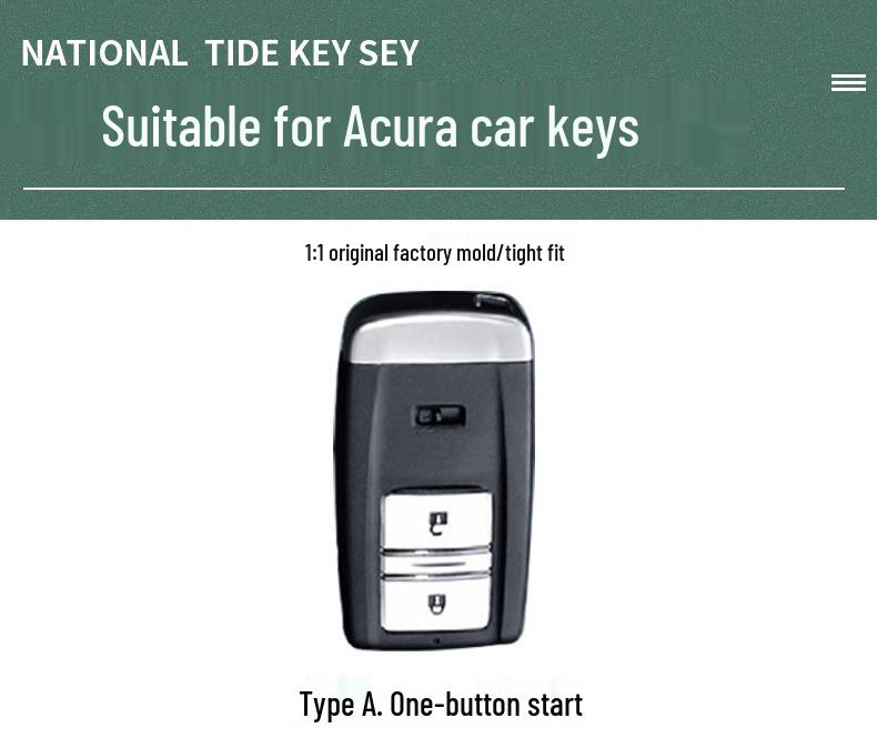 Acura CDX/RDX/MDX/NSX/TLX Key Case - Unisex Protective Shell with National Tide Design