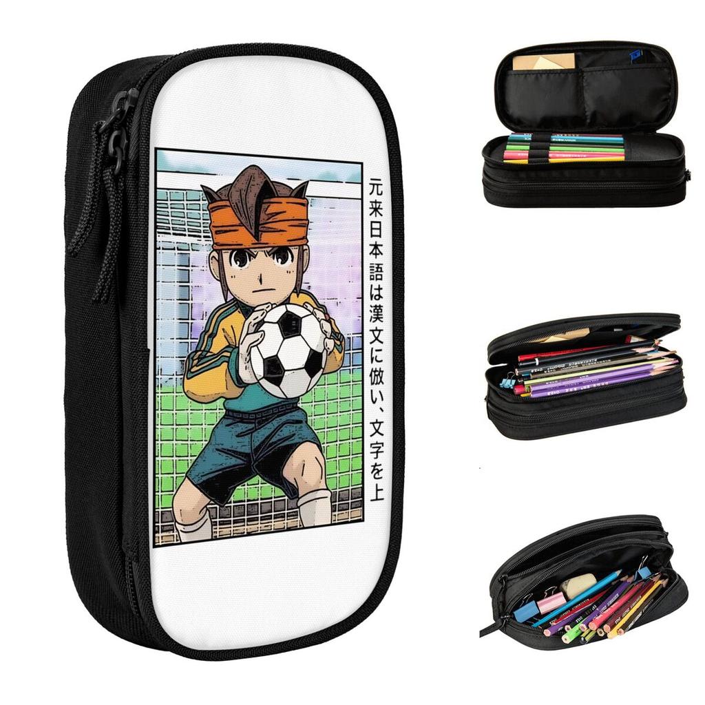 Endou Mamoru Pencil Cases Lovely Inazumas Elevens Soccer Anime Pen Box Bag Student Large Storage Students School Pencilcases