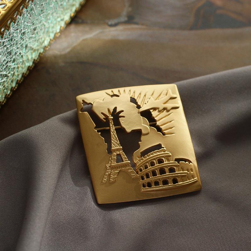 

Ретро матовое золото брошь серии Court атмосферная элегантная булавка для костюма аксессуары корсаж