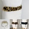 Jeans Pants Decor with Chain Punk Fur Belt Super Soft Fluffy Hiphop Jeans Belt PU Leather Personalized Waistband
