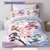 Puella Magi Madoka Magica Vzorované povlečení, Sada přikrývek Povlak na přikrývku Povlak na polštář Domácí dárek k narozeninám (1 * povlak na peřinu + 2 * povlak na polštář, bez jádra)