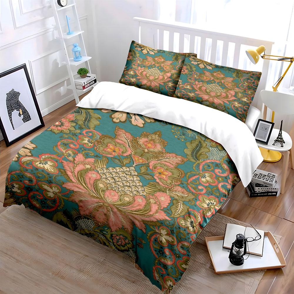 Floral Motifs with Paisleys. Bedding Sets Duvet Cover Sets Duvet Covers Pillowcases(1 * Duvet Cover 2 * Pillowcases, Without Duvet Insert)
