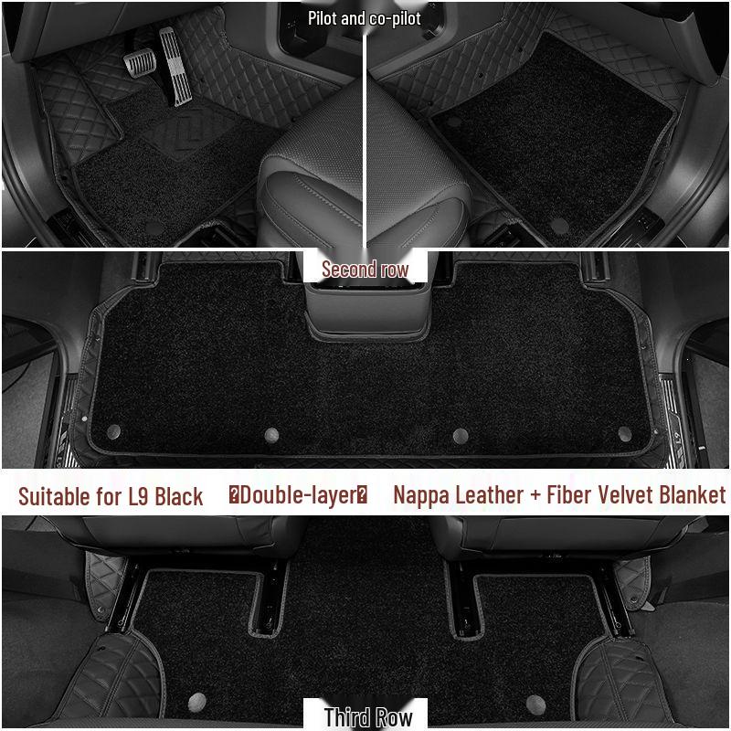 Compatible Li Auto L8 & L9 Full Coverage Car Floor Mats - New L8Pro & L9Max Carpet Style Mats