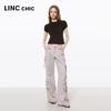 Jinyujie Women's Straight-Leg Cargo Casual Pants