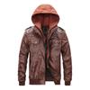 Autumn and Winter New Leather Jacket Men's Hooded Multi-pocket Large Size Men's PU Leather Jacket Casual Men's Clothing