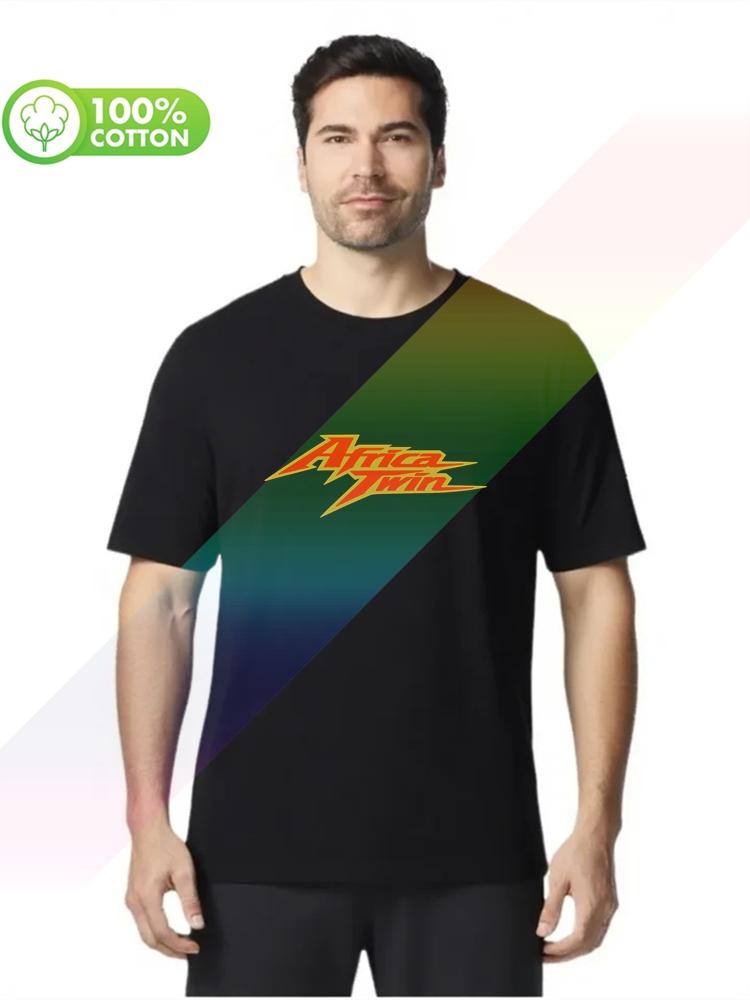 Selling 100% Cotton Men's T-shirt Africa Twin Logos S-XXXL Tops Tees