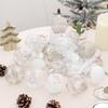 9 Stück 8 cm Transparente PET-Weihnachtsbaumkugel-Ornamente Lackiertes Finish Für Festliche Haus- Und Bürodekoration