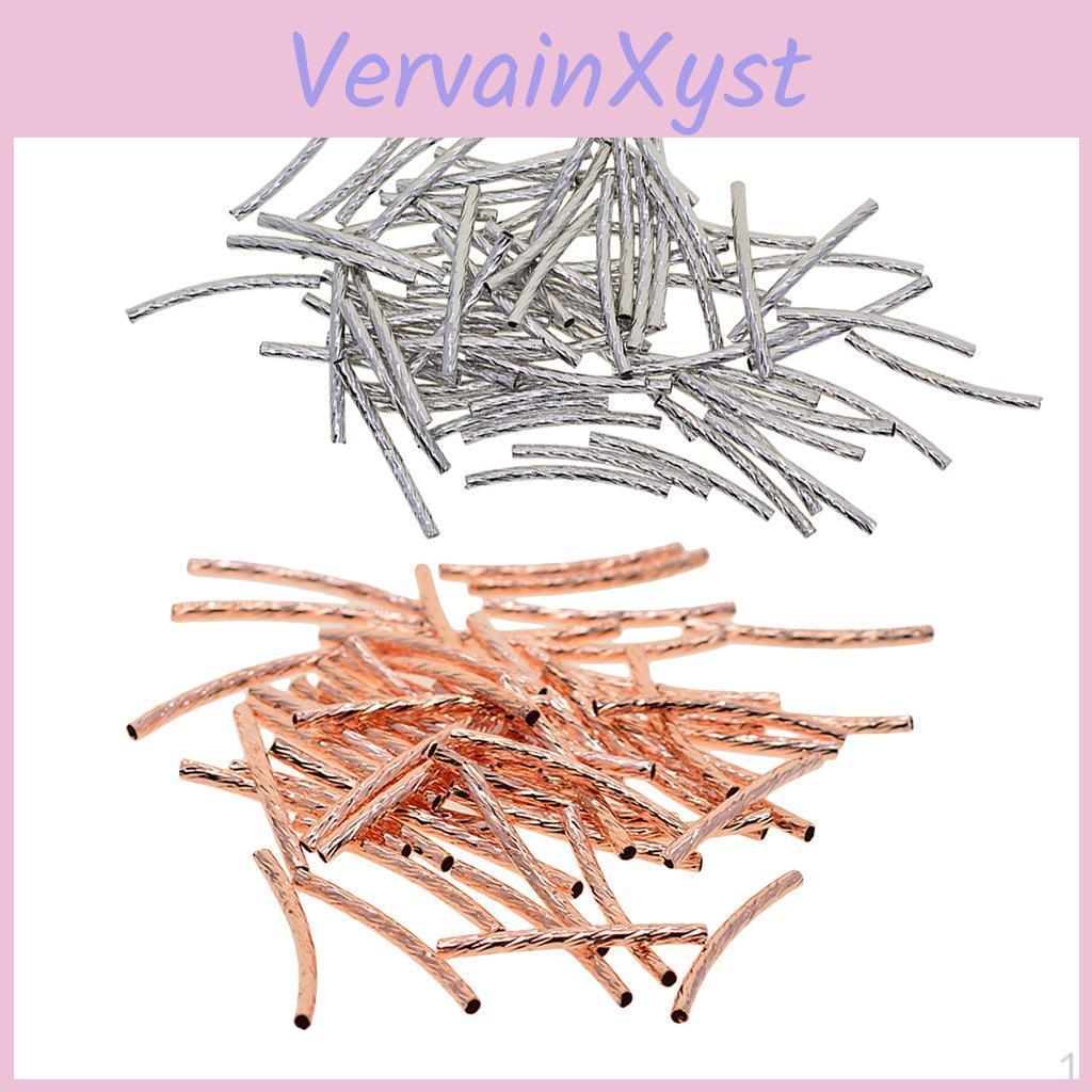 Copper Curved Elbow Tube 100x Noodle Spacer Loose Beads Jewelry Making Craft