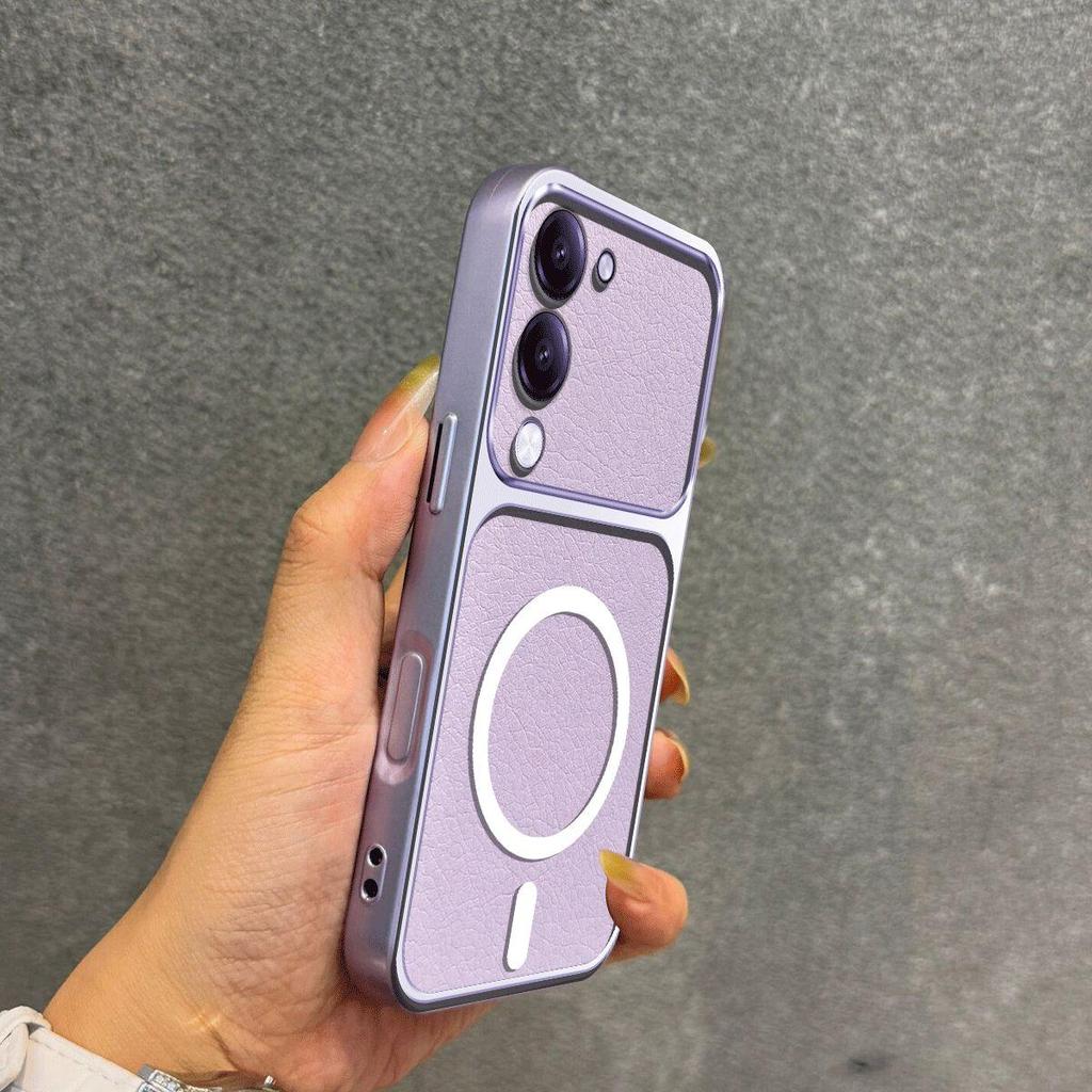 Metallic Finish Magnetic TPU Phone Case for Vivo Y29t 5G,Y29s 5G,Y04,Y04s Shockproof Matte Soft Cover
