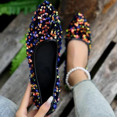 Mode Frauen Bling Wohnungen Schuhe Casual Wanderschuhe Frühjahr Neue Spitz Sandalen Weibliche Mode Marke Kleid Zapatillas Mujer