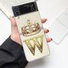Diamond Crown Letter 26 Letters Phone Case For Samsung Z Flip 3 4 5 6 fold High Hard PC For Galaxy Z Flip 3 5 6 Clear Cover