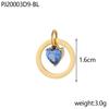CARLIDANA Dainty Stainless Steel Crystal Charms for Jewelry Making Women Necklace Round 12 Zircon Birthstone Heart Pendants