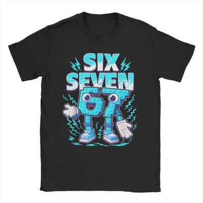 אח גנוב מוחרק 67 שש שבע מם מוח רקוב חולצות טי חולצת טי שרוול קצר צווארון עגול חולצת טי כותנה טהורה בגדי קיץ