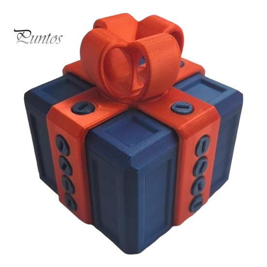 

3D-печатная раздражающая подарочная коробка с винтами, красочная квадратная головоломка, подарочная коробка, сборка, разборка, игрушка, домашний офис, книжная полка, украшение для рабочего стола, орнамент 8 cm синий/красный