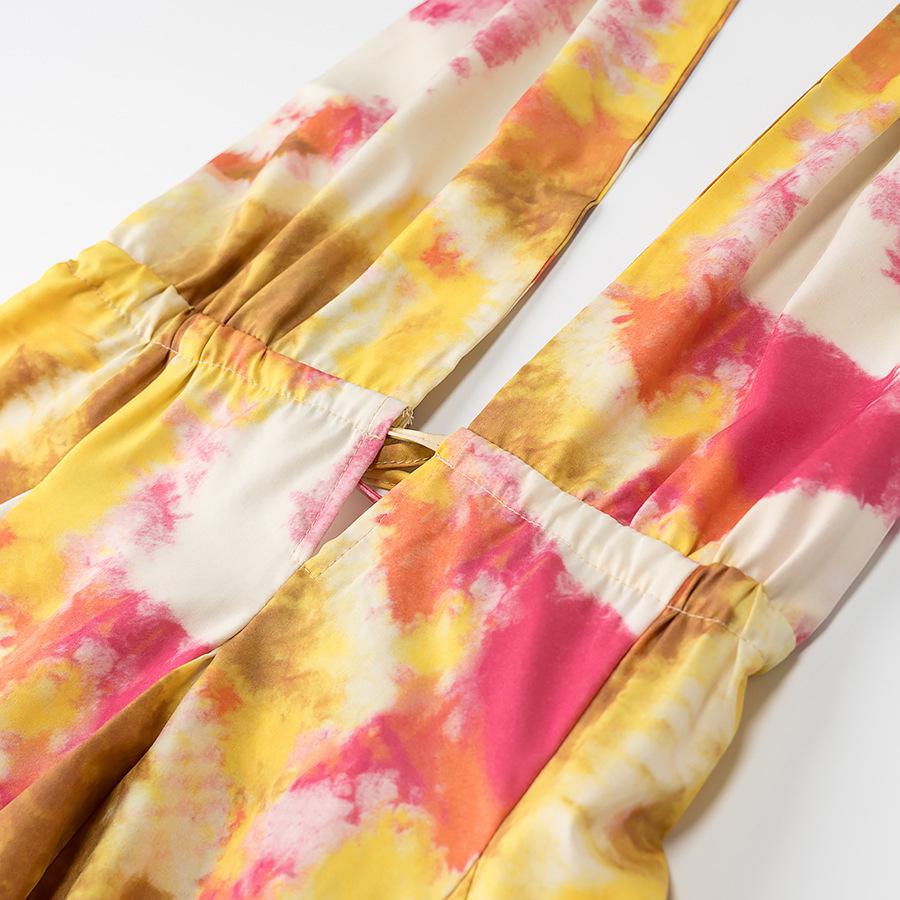 Summer 2025 European & American Women's Print Halter Dress