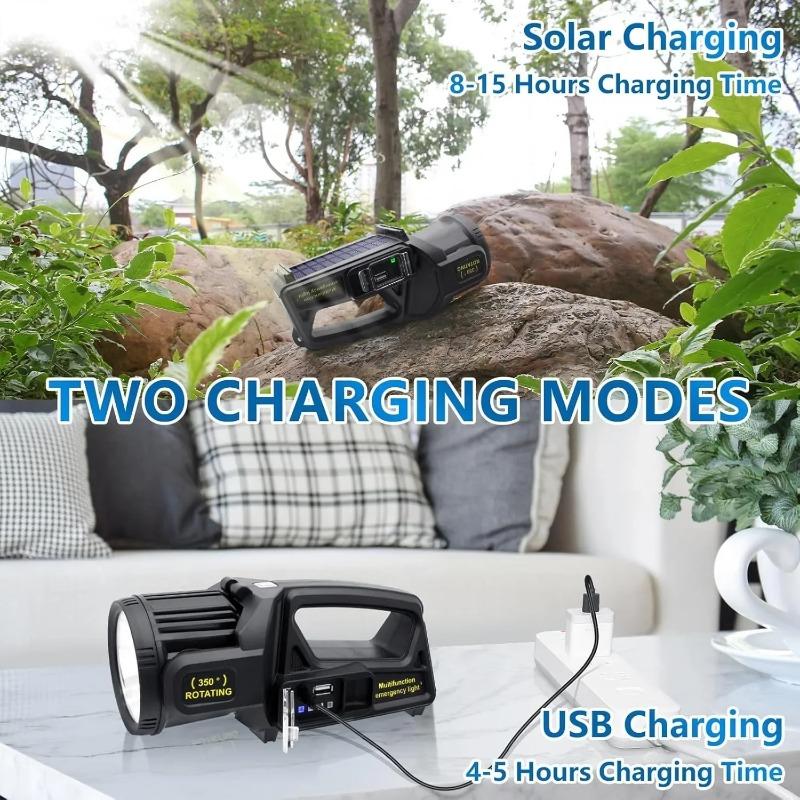 Proiector 350000 Lumeni, Proiector Led Reîncărcabil Lanterna 9 Moduri Super Luminoasă Exterior Impermeabilă Solară