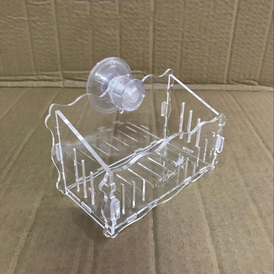 Portavaso per piante da acquario, sospeso, con ventose, in acrilico trasparente, per acquari