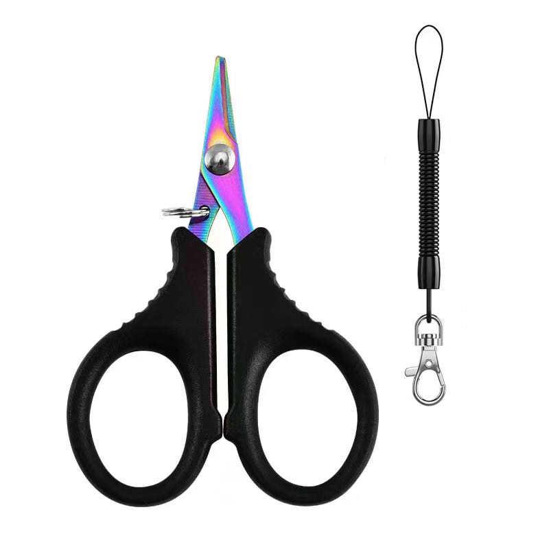 Titanium Coating Stainless Steel Fishing Scissor Plier Cut Pe Braid Line Cutter Plies Carp Fishing Accessories Tools