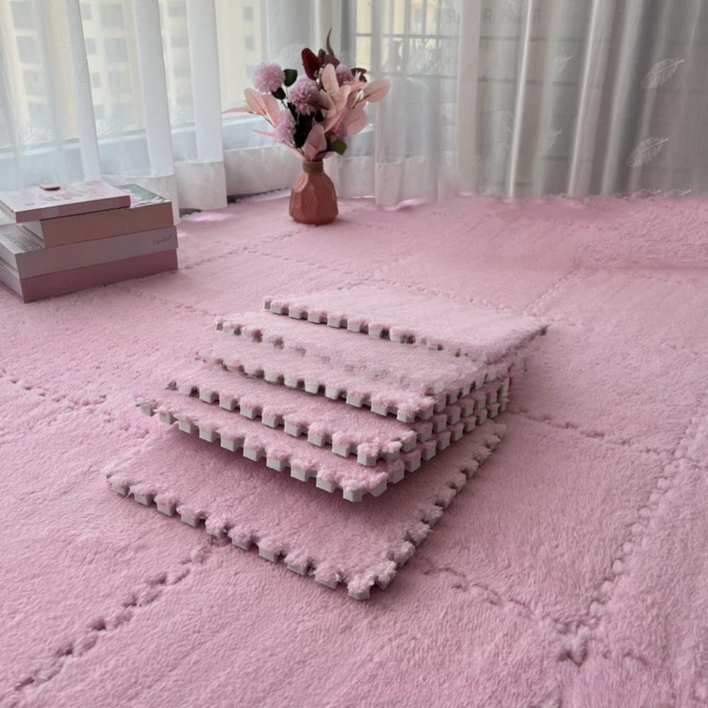 Color Blocking Design Foam Floor Tiles Plush Foam Mat Easy To Clean