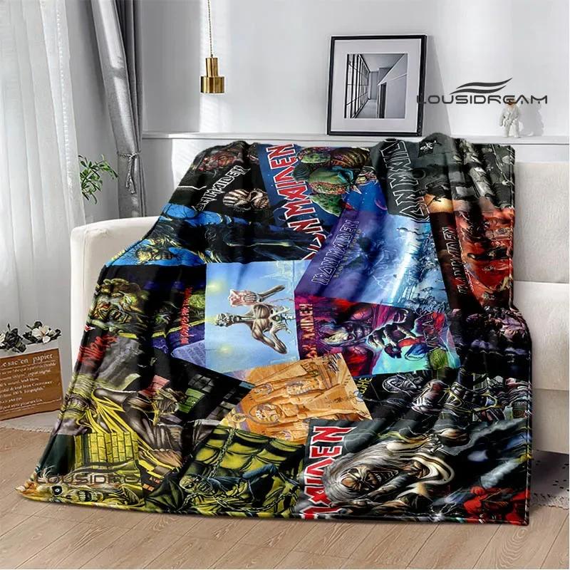 Rock Band I-Iron M-Maiden Printed Blanket Kids Warm Blankets Flannel Soft and Comfortable Blanket Bed Linings Birthday Gift