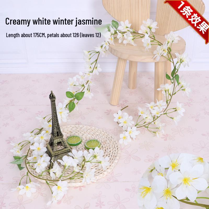 Artificial Cherry Blossom Vine: Indoor Ceiling Wedding Decoration, Rattan Pipe Cover