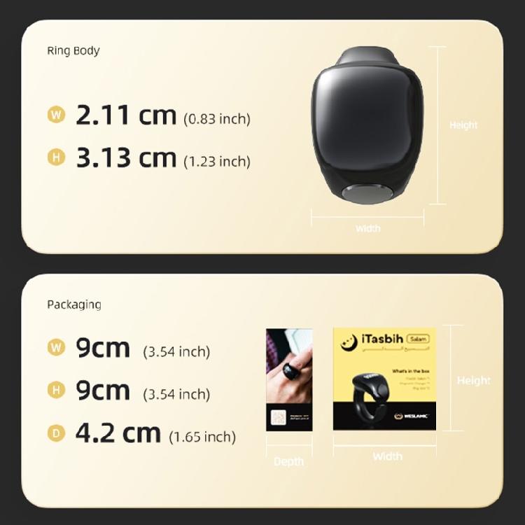 Electronic Tasbih Counter Weslamic Itasbih Zikr Digital Counting Accessory for Prayers, Up to 9999 Counts Waterproof
