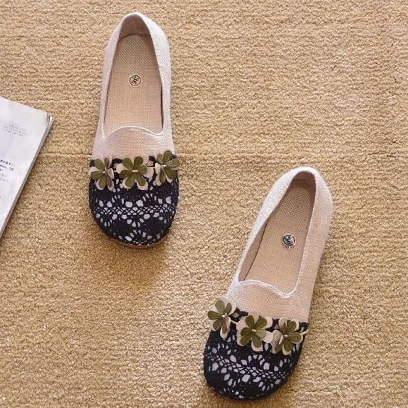 2025 Summer Mesh Shoes Breathable Mesh Sandals Old North Cloth Shoes Pregnant Women Soft-soled Doudou Shoes Flat Single Shoes Women's Shoes