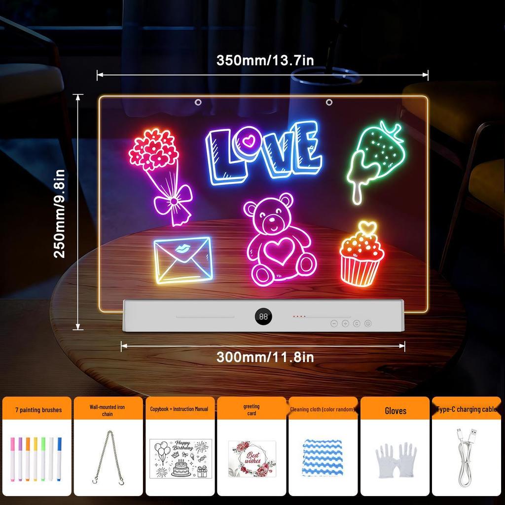 LED Bedside Reading Lamp with Timer - Eye Protection, Dimmable, Nightlight & Doodle Function