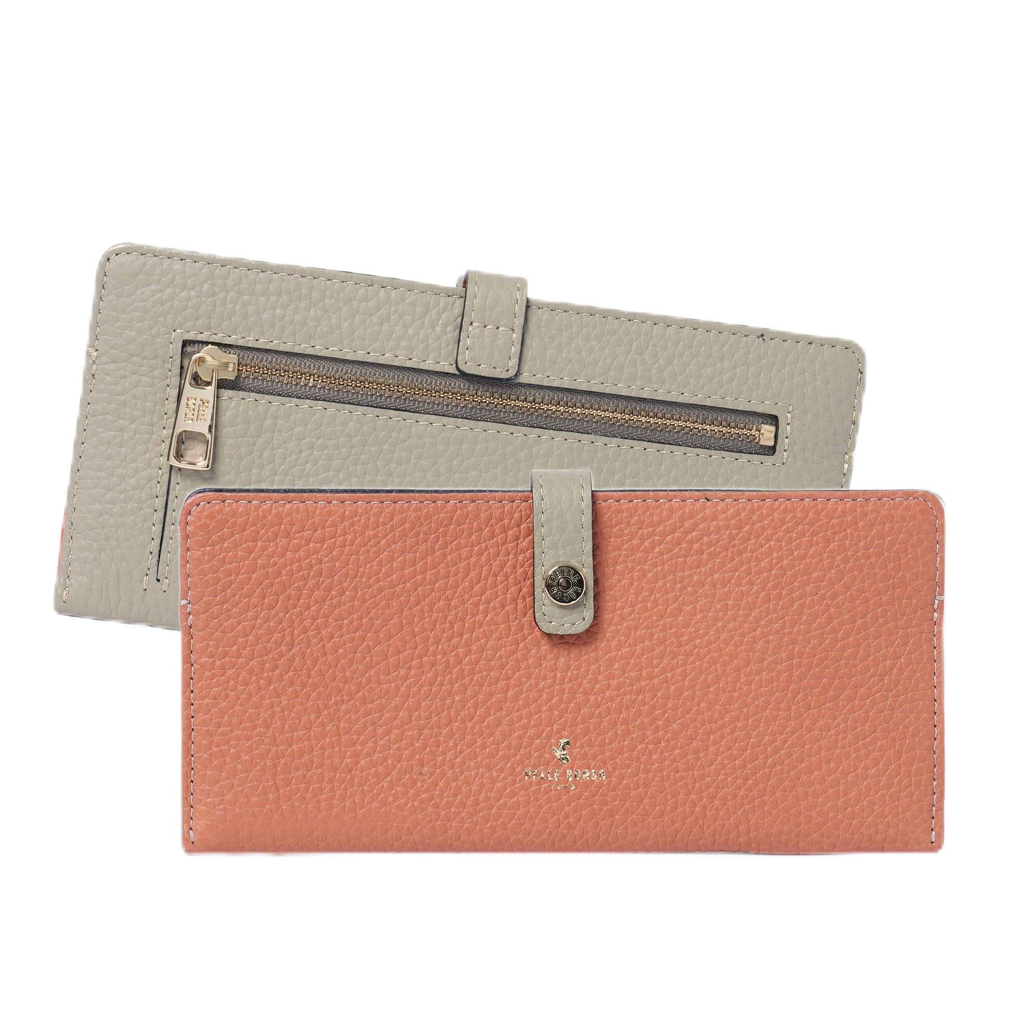 

Длинный кошелек Тонкий кошелек Лососево-оранжевый [Pelle Borsa] (ТАК)