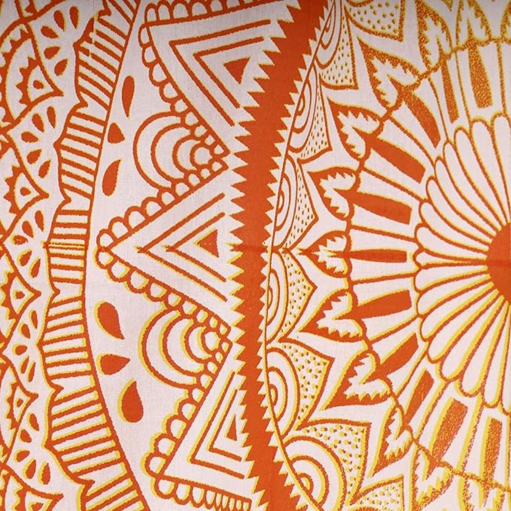 BLESS INTERNATIONAL Beautiful Indian Bohemian Psychedelic Hippie Ombre Window Curtain Panels for Bedroom, Living, Balcony (Yellow Orange Ombre)