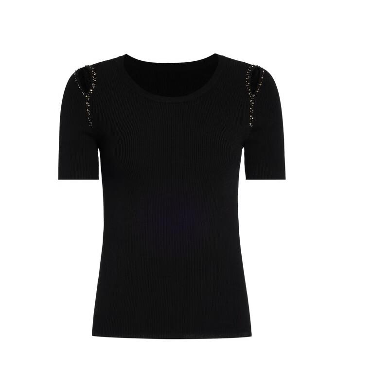 ELLASSAY Women's Textured Slim-Fit Short-Sleeve Knit Top