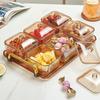 Luxuriöse Servierplatte aus Glas mit 6 Fächern, hochästhetisches Design, perfekt für Snacks, Früchte, Desserts zu Hause