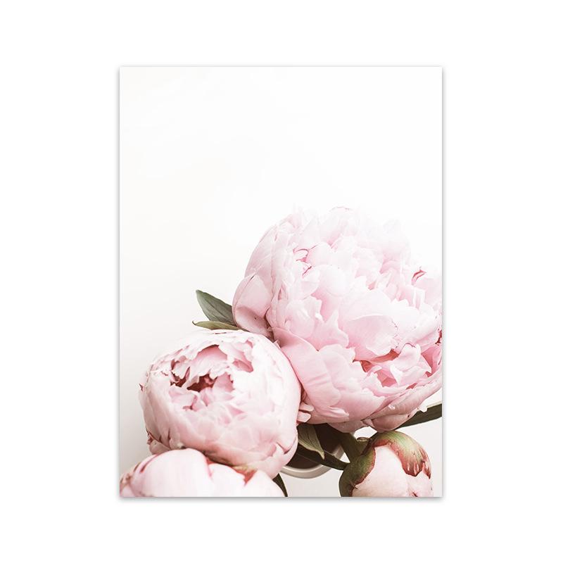 Pink Peony Flowers Paintings Posters Nordic Home Decor Oil Painting Posters And Prints Living Room Home Decor Canvas Wall Art