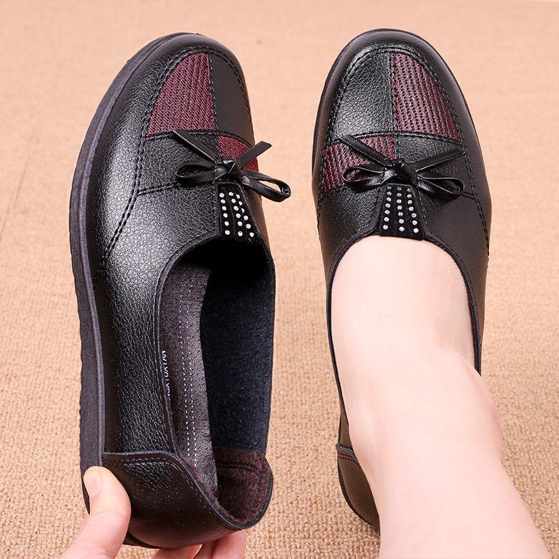 

Весенне-осенняя обувь женская новая универсальная на плоской подошве повседневная обувь одинарная обувь нескользящая на мягкой подошве средней высоты кожаная обувь повседневная обувь 35