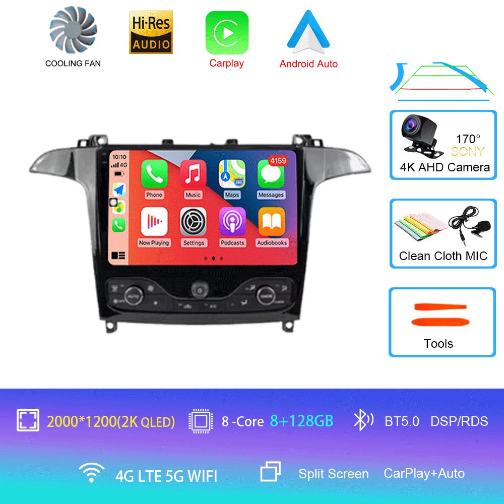 Android 14 Video Player For Ford S Max S-MAX 2006 - 2015 For Ford Galaxy 2014 Car Radio Car Multimedia GPS Radio Navigation DVD