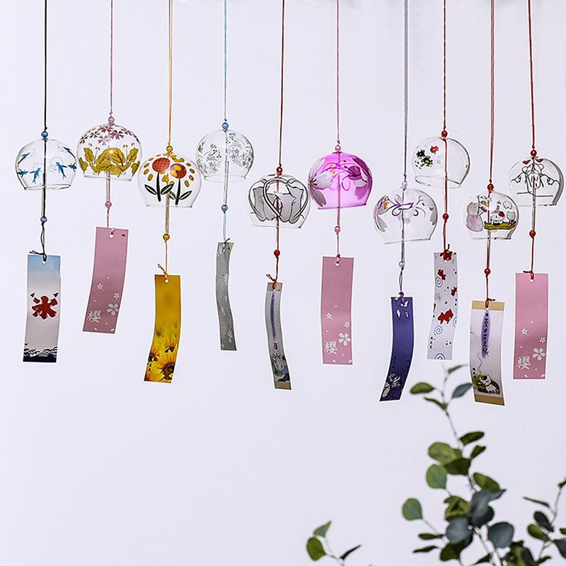 1vnt vėjo varpelis Japan Wind Chimes rankų darbo stiklo furin namų biuro dekorai
