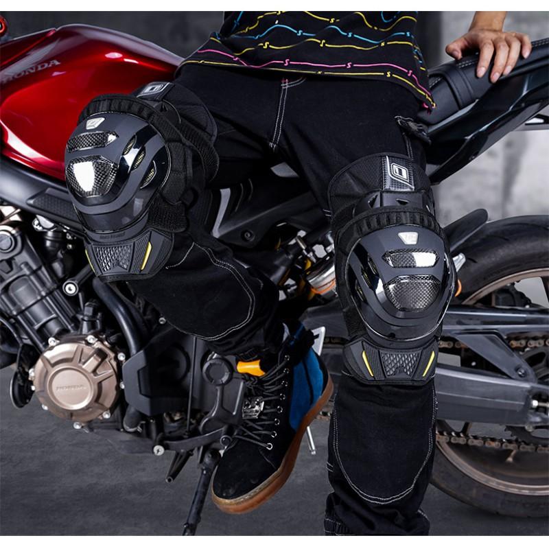 Carbon Fiber Knee Guards Motorcycle Riding Off-Road Cycling Sports Protection Lightweight Breathable Short-Style